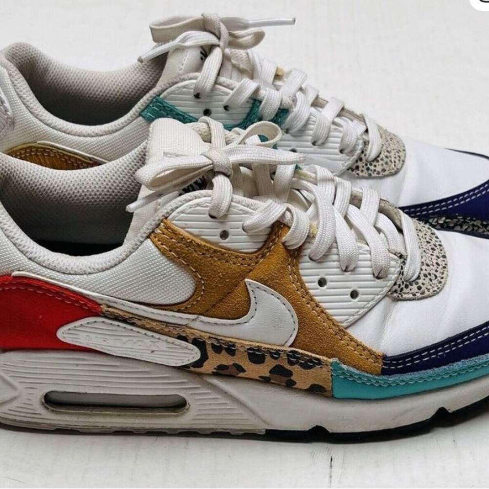 Nike Air Max Safari Mix White Animal   Red, Blue, Tan and White Colorful Casual